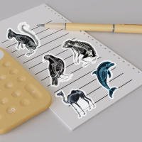 50PCS Pegatinas Creativas De Esqueleto X-Ray Negro Y Blanco Para Portátil Libros Y Móvil Decorativas De Plástico Estilo Europeo Y Americano - details 6