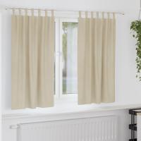 Cortinas Opacas vidaXL con Lazos 2 pcs de Terciopelo Crema - details 0