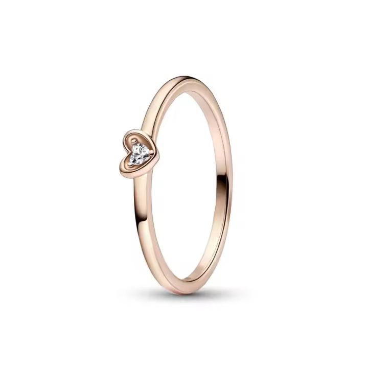 182495C01 - Anillo con un recubrimiento en oro rosa de 14k Corazón Radiante 182495C01 PANDORA Silver  Anillo Pandora original - 1