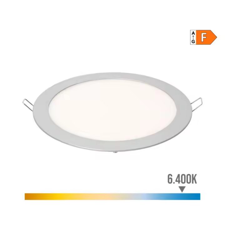 EDM Downlight LED Empotrable Redondo 20W Luz Fría 6400K 1500lm Aluminio - 31566  Iluminación Interior Downlights - 1