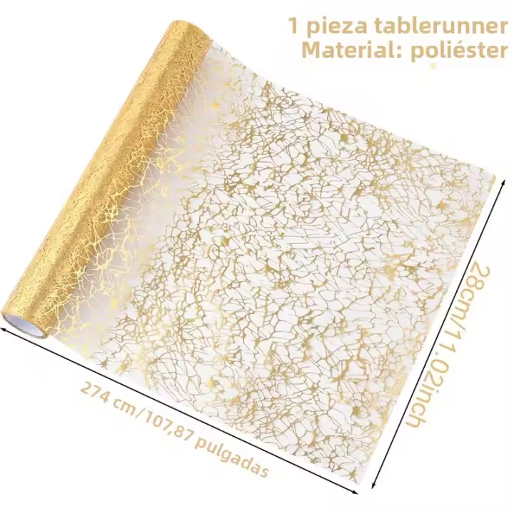 Corredor De Mesa Plateado Metálico Con Lentejuelas 28x274cm Para Bodas Cumpleaños Baños De Bebé Decoración De Tela De Foil De Brillo Con Malla De Sequinias - 1