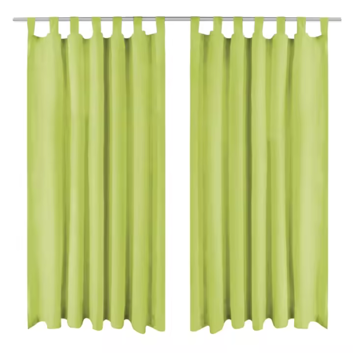 vidaXL 2 Cortinas Micro-Satinadas Trabillas Separador, 140 x 245 cm Color Crema,  Burdeos,  Negro y mas - 1