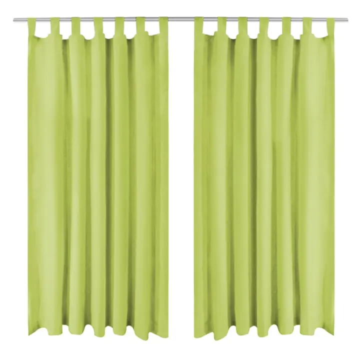 vidaXL 2 Cortinas Micro-Satinadas Trabillas Separador, 140 x 245 cm Color Crema,  Burdeos,  Negro y mas - 1