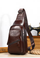 BULLCAPTAIN Bolsa De Pecho Para Hombre 2023 Cuero Genuino Gran Capacidad Casual Bolsa Mensajera Clásica Con Cierre De Cremallera - details 2