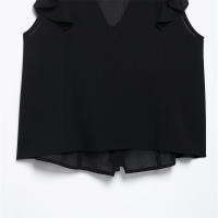 Conjunto De Moda Para Mujer UNIZERA Verano Sin Mangas Cuello En V Skirt Y Pantalones Estilo Nuevo Decoración Pila Blusa Casual A-Line - details 14