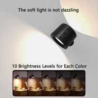Lámpara De Pared LED Recargable USB Luz Nocturna Portátil Sin Cable Control Táctil Rotación De 360 Grados Para Lectura En La Cama Dormitorio - details 4
