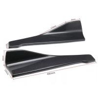 Spoiler De Coche Universal 35/48cm Fibra De Carbono Negro Brillante Protección De Borde Lateral Escarapela De Parachoques Rocker Wings - details 1