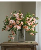 Arreglo De Flores Artificiales De Cerezo Para Boda Decoración De Mesa En Casa Estilo Bouquet De Flores De Seda Blanco Champán Rosa Claro Rosa - details 15