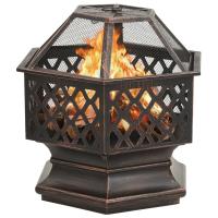 vidaXL Brasero con atizador acero 62x54x56 cm - details 2