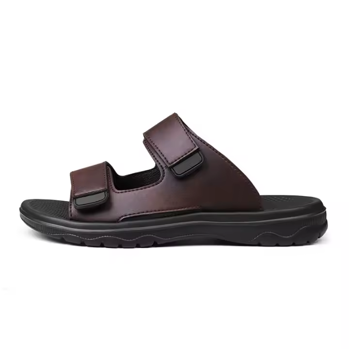 Sandalias De Hombre Verano Casual Playa Exterior Retro Cómodas Cuero Flip Flops Tipo De Sandalias Básicas Estilo Clásico - 1