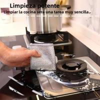 10pcs Paño De Limpieza Mágica Doble Cara Aumentada Con Alambre De Acero Para Cocina Limpieza De Ollas Y Platos Herramientas De Limpieza - details 7
