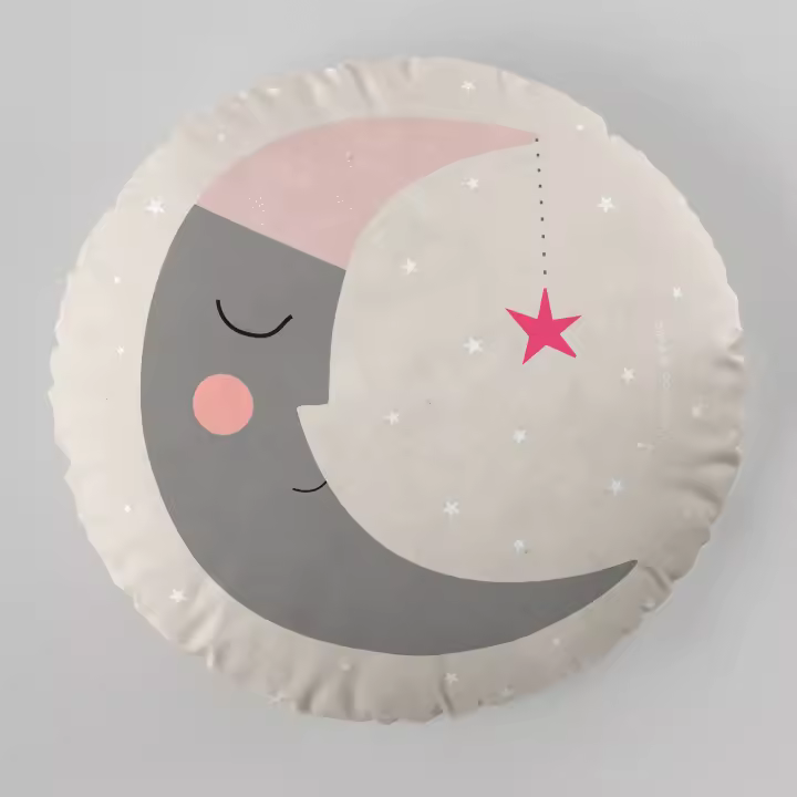 COJIN REDONDO INFANTIL CON RELLENO HEI CIRCLE 3 40 CM DIAMETRO HACIENDO EL INDIO FABRICADO EN ESPAÑA - 1