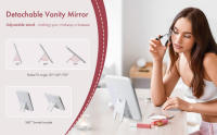 Bolsa De Maquillaje Para Viaje Behaesty Con Espejo LED Doble Capa Espejo De Vestíbulo Desmontable Tri-luz Dimmer Divisores Ajustables - details 4