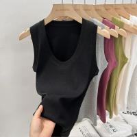 Camisola De Mujer 2025 Estilo Coreano Sólida Con Cuello Redondo Bajo Y Ribbed Basic Summmer Elasticado Slim Versátil - details 37
