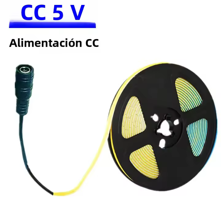 Tira De LED COB Flexible DC 5V/12V USB 400 LEDs/M 5mm Luz Blanca/Azul Hielo/Neutra/Cálida Para Iluminación De Noche Y Retroiluminación De TV - 1