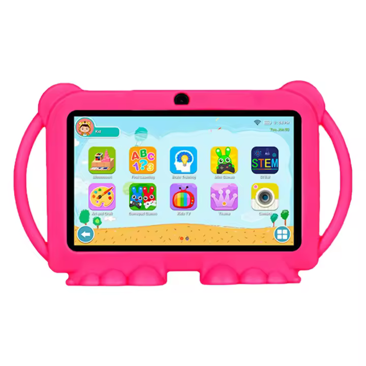 Tablet infantil de 7 pulgadas, pantalla IPS antirreflejos, aplicaciones educativas, procesador octa-core, rosa - 1