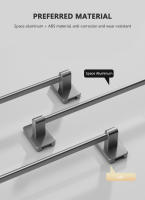 Rack De Toallas Montado En La Pared Con Ventosa No Perforada De Aleación De Aluminio Para Baño Barra Horizontal De Almacenamiento - details 4