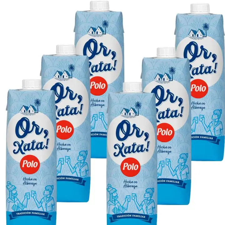Pack 6 ud. Or,xata Tamaño Familiar Polo 1 litro de Horchata de Valencia - 1