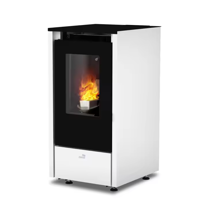 Cointra MENSA Estufa de pellets modulante en acero y hierro fundido de 6,4 kW blanco - 1