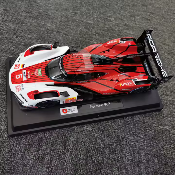 Modelo De Coche De Aleación Bburago 1:24 Porsche 963 Coche Supercar De Cera Regalo Para Colección Vehículos De Cera Sin Batería Para Niños Mayores De 7 Años - 1