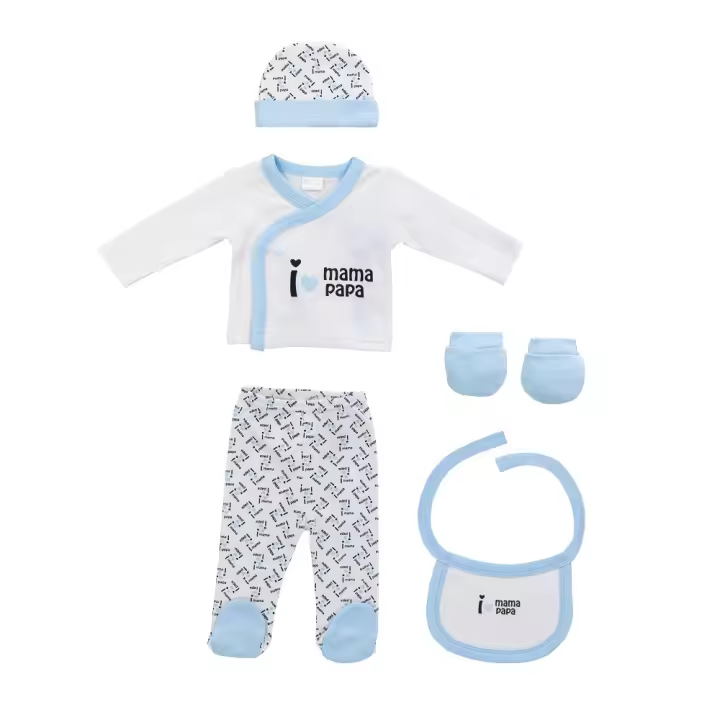 SET NACIMIENTO 0-6 MESES MODELO I LOVE MAMA-PAPA  ROSA/ ROJO/ AZUL DE INTERBABY - 1
