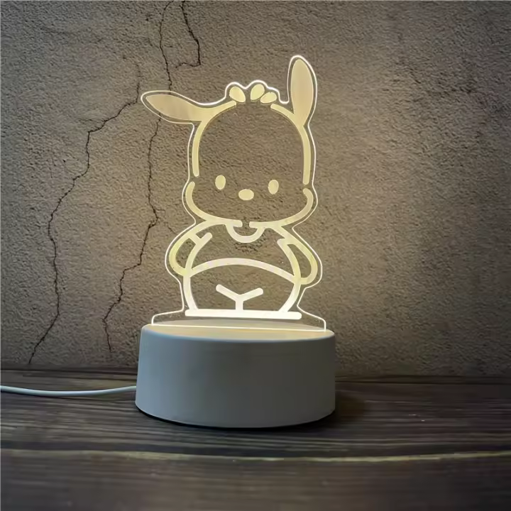 Lámpara De Mesa Creativa Sanrio Hello Kitty My Melody Kuromi Luz Nocturna Estilo Hawaii Para Dormitorio Y Sala De Estar Regalo De Cumpleaños Para Niñas - 1