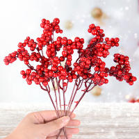 5pcs Bayas De Navidad Artificiales Rojas Con Ramas Para Árbol De Navidad Decoración De Casa Para Fiestas De Año Nuevo - details 4