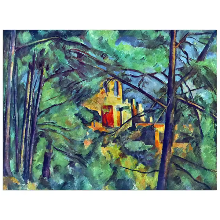 Panel decorativo del museo, listo para colgar. Cezanne Paul - Chateau Noir - Cm 80x60 - 1