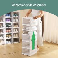 Caja de zapatos transparente plegable sólida para gabinete de almacenamiento de caja de zapatos tamaño UE 45, 6 niveles con tapa 1piezas - details 1