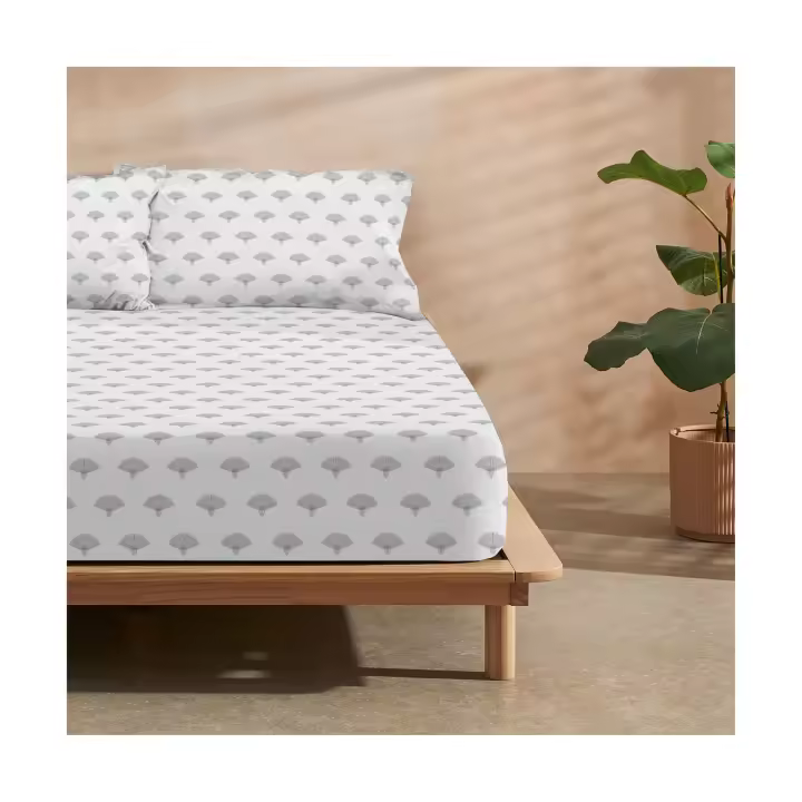 BL Belum Bajera Nashik Gris 100% Algodón para Colchón 190/200 y 30/35 Cm - 1