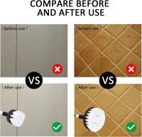 Cepillo de limpieza de taladro de 4 piezas, cepillo para taladro coche azulejo alfombra bañera cocina inodoro blanco - details 1