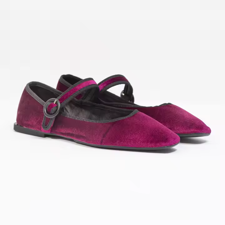 Bailarina Velvet Hebilla Top 3 24675 Burdeos - 1