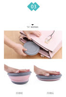 Juego De 3 Piezas De Caja De Almuerzo Plegable En Silicona Taza De Ensalada Plegable Con Tapa Contenedor De Alimentos Para Camping Y Exteriores - details 5