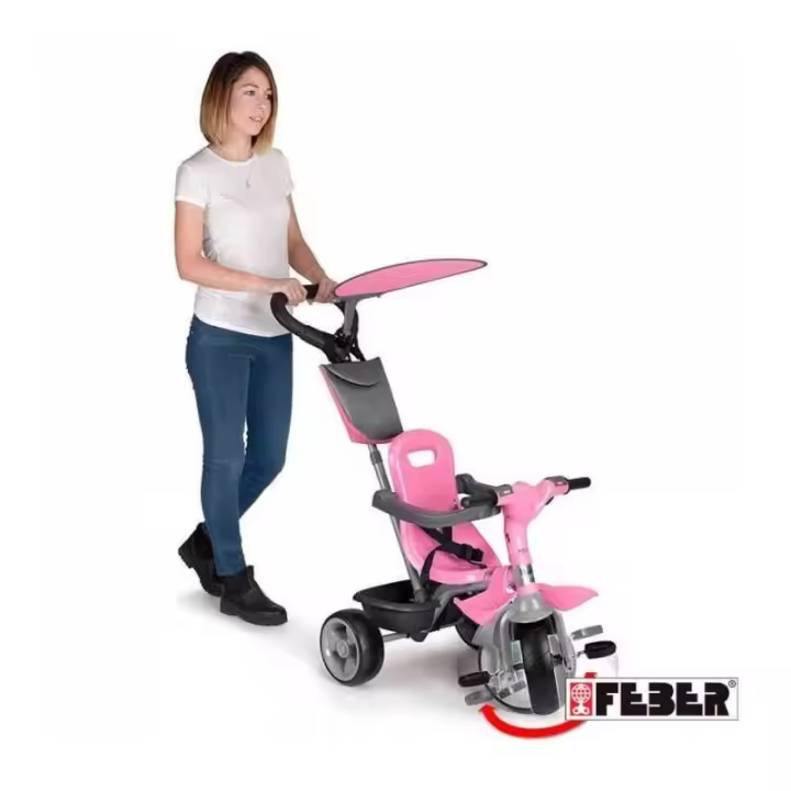 Triciclo Evolutivo Feber Baby Plus Music Rosa con Control Parental - 1