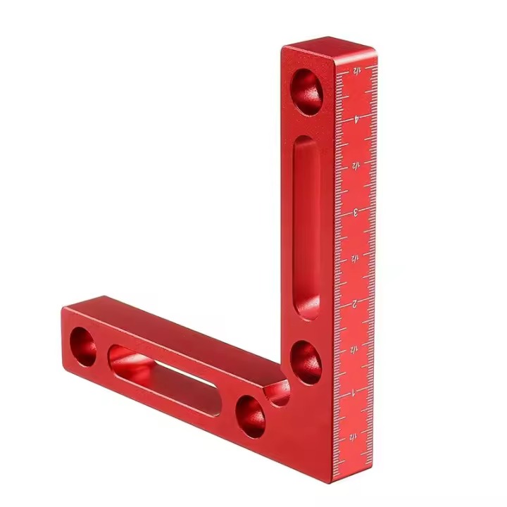 2pc Abrazadera De Ángulo Recto 90 Grados En Aluminio Con Escala Herramienta Para Muebles Y Carpintería Uso En Marco De Pintura Caja Cajón - 1