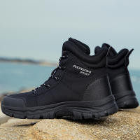 Botas De Invierno Para Hombre Con Piel Fuerte Antideslizante Impermeable Altura Del Tacón Medio Cordones Material De Suela De Goma - details 2