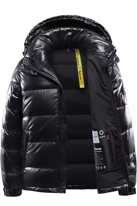Chaqueta De Moda Para Hombres TRAF Negra Invierno Con Volante Grueso 90% Plumas Blancas Cierre De Cremallera Estilo Casual Sólido Talla Regular - 1