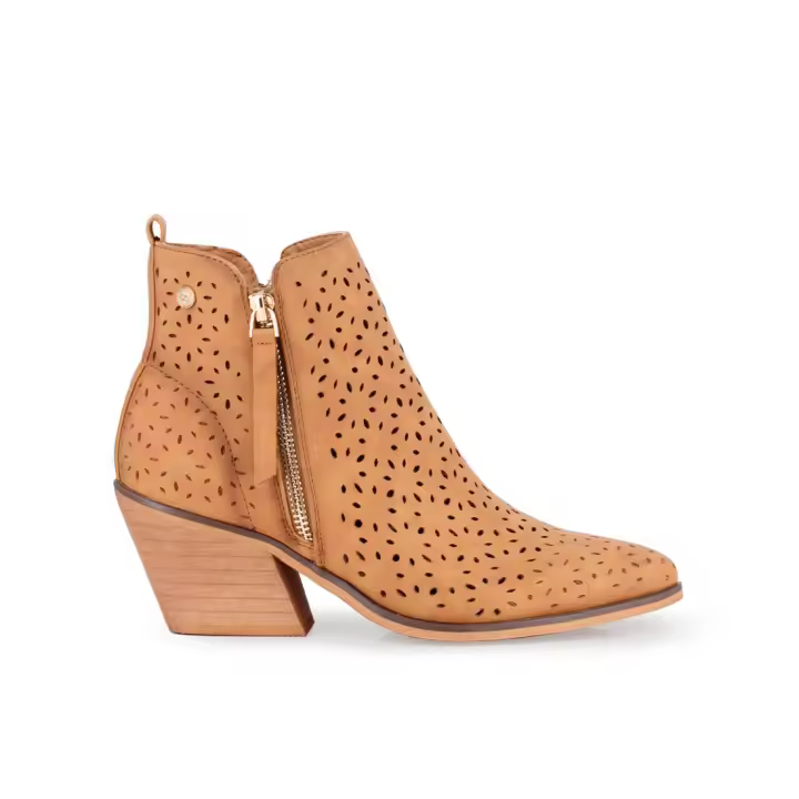 Blogger VALERIA Botines de tacón para mujer camel en sintético 81274 - 1
