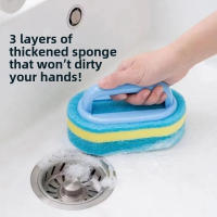 Cepillo De Limpieza Mágico 1/3PCS Con Mango Para Cocina Baño WC Limpieza De Paredes Y Ventanas Herramientas De Limpieza Doméstica Ecológicas - details 3