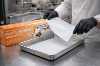 Cuatrogasa Rollo de papel de horno industrial antiadherente 100 metros de largo y 38cm de ancho siliconado por ambas caras - details 1