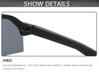 Gafas De Ciclismo 100 Para Hombres Y Mujeres Protección UV400 Gran Marco 5 Colores Deportes Correr Pesca Lentes De Polímero - details 8