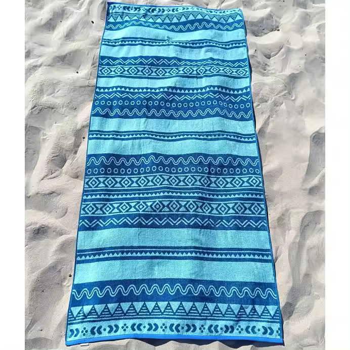 Toalla DHESTIA HOME de Playa Grande Terciopelo 100% Algodón 90x190 Cm étnica Azteca - 1