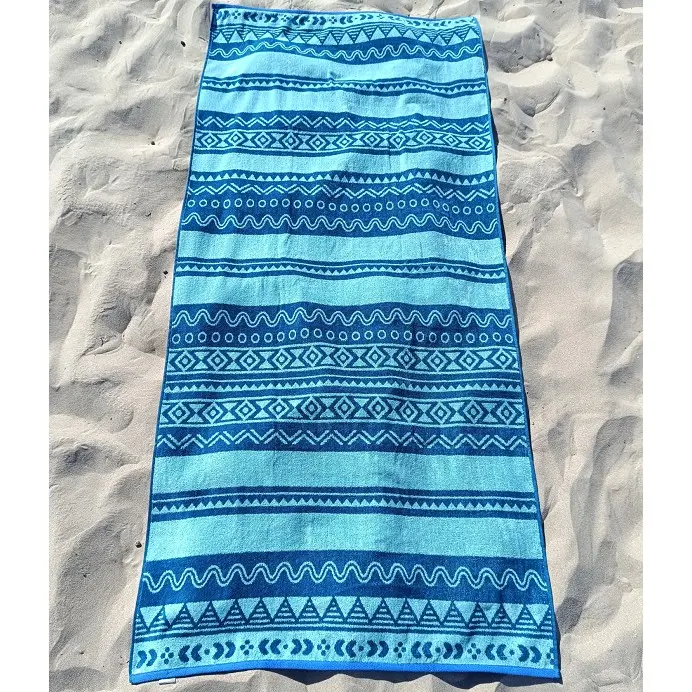 Toalla DHESTIA HOME de Playa Grande Terciopelo 100% Algodón 90x190 Cm étnica Azteca - 1