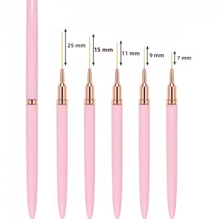 Juego De 5 Pinceles De Arte De Uñas Con Líneas Elongadas Para Dibujar Y Pintar Gel UV Diseño De Uñas Herramienta Profesional De Manicura - 1