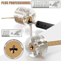 Kit de selección de cerradura, kit de selección de cerradura de 25 piezas, herramientas de práctica con 3 Locks_aa claros - details 6