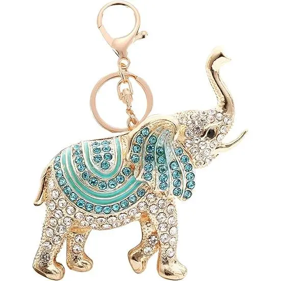 Llave de Elefante de la Suerte Piedra de Proteína de Diamante Artificial Elefante Lindo - 1