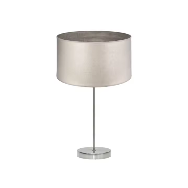 Fabrilamp - Sobremesa Alto Tania 1xe27 Niquel/madera Gris 62x30x30 Cm - 1