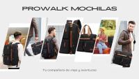Prowalk Mochila para portátil canvas color negro, vintage clasica , unisex multifuncional 3 en 1 , bolso de hombro o mochila, bolso de mano o bolso maletín para ordenador 15/17 pulgadas un bolso elegante multiuso convertible para uso diario - details 0