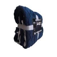 Manta Gruesa de Sofá y Cama Ochos en Color azul Marino – Sedalina Suave con Sherpa, Calidez Garantizada- Mercatienda - details 6