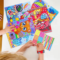 Libro De Coloreado DIY Con Puntos Para Niños Animal Cartoon Dibujo Mosaico Puzzle De Pegatinas Juguete Educativo Creativo - details 0